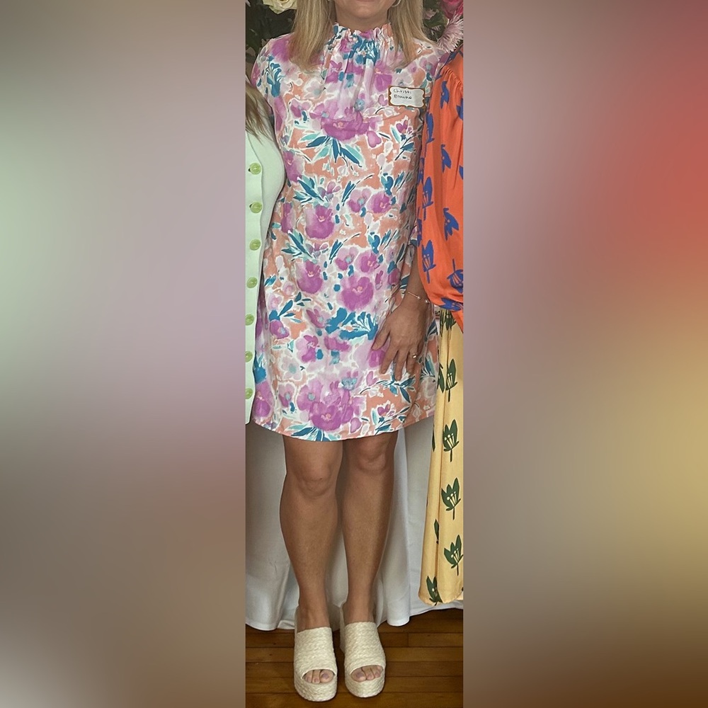 Mint Julep Boutique 3/4 sleeve short floral dress - Picture 2 of 2